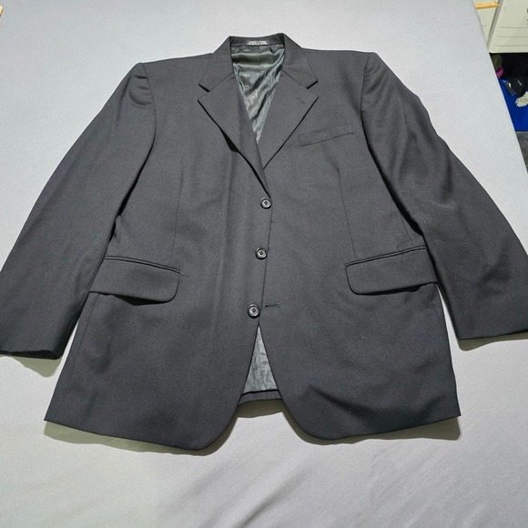 Stafford Other - Stafford Blazer Mens 44R Black 100% Pure‎ New Wool 3 Button Sport Coat